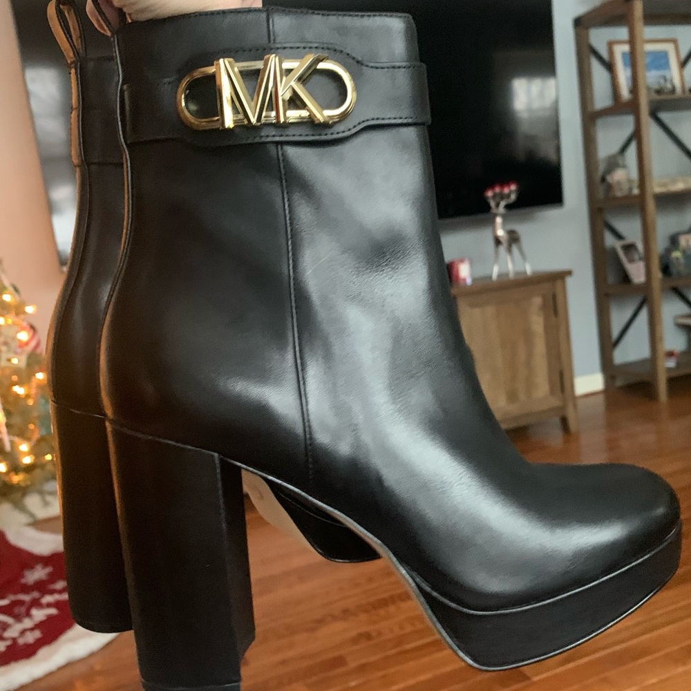 Michael Kors Black Leather Ankle Boots
